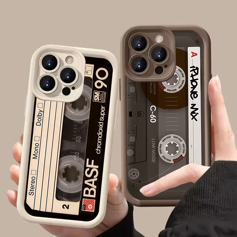 럭키 테이프 패턴 실리콘 소프트 폰 케이스 iPhone 16 15 14 13 12 11 Pro Max X XS XR 7 8 Plus 16E SE 충격 방지 뒷면 커버