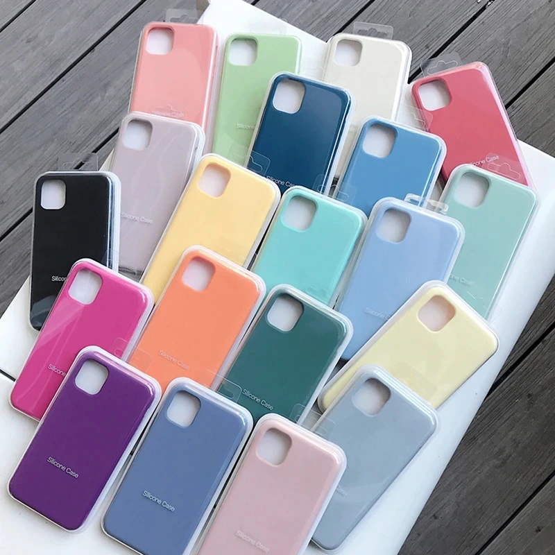 iPhone 16 15 12 14 13 Pro Max 15 16 Plus 로고 케이스 Apple iPhone 11 14 15 16 Pro 커버 용 기존 공식 실리콘 케이스