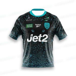 2025 럭비 운동복 Leigh Leopards Leopards 패션 통기성 빠른 건조 훈련 대형 티셔츠 땀 흡수