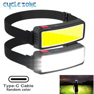 강력한 COB 헤드램프 Type-c/USB 충전식 헤드 손전등 내장 배터리 야외 낚시 캠핑 랜턴 방수 토치