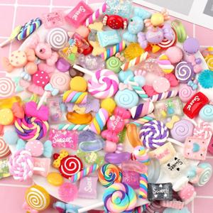 30개 랜덤 캔디 슬라임 참 귀여운 세트 믹스 레진 스위츠 플랫백 슬라임 만들기 용품 DIY 공예 및 장식품 DIY