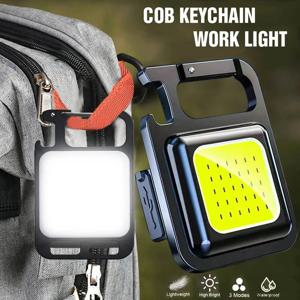 휴대용 COB LED 손전등 미니 키 체인 빛 야외 캠핑 낚시 램프에 대 한 USB 충전식 알루미늄 합금 서치 라이트