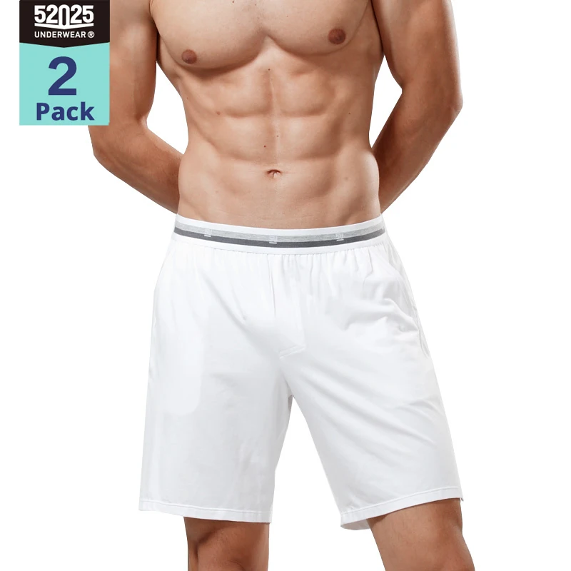 52025 홈 반바지 2팩 – 남성용 편안한 수면 반바지, 면 모달 소재, 편안함을 위한 부드럽고 통기성이 뛰어난 파자마 반바지