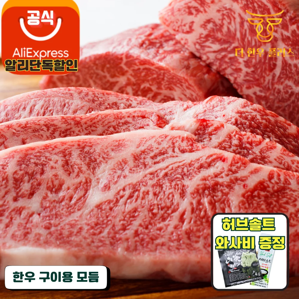 1등급 한우 구이용 모듬 200g 등심 안심 차돌박이 등 소고기 구이 더한우플러스
