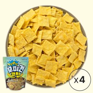 기름제로 무설탕 모미건 콘칩 4봉X100g 건강 스낵 비건인증 현미 쌀과자 현미칩