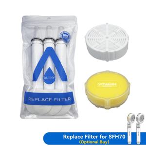ALTHY SFH70&SFH70VC 필터 교체, PP 콘톤, 황산칼슘, 비타민 C 필터 염소 중금속 감소, 연화제 물