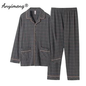 남성용 큰 남자 잠옷, 플러스 사이즈 3xl 4xl 5xl 6xl, 대형 라운지웨어, 카디건, 격자 무늬 패션, 홈웨어, 팻맨 잠옷, 아버지, Pjs
