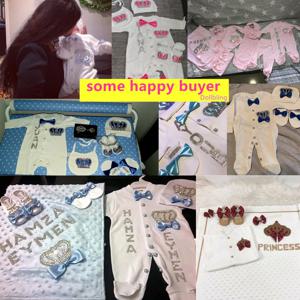 맞춤형 링크 신생아 남아 복장 세트 아동 의류 실제 면 수신 담요