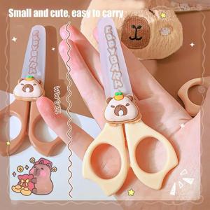 어린이용 카피바라 안전 가위, 원형 팁, 어린이 활동 용품, 미끄럼 방지 핸들, 학생 문구