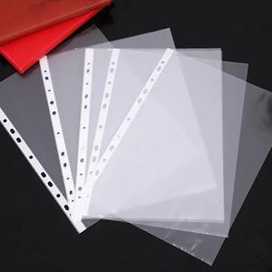100pcs 11 홀 A4 문서 슬리브 용 투명 플라스틱 펀치 파일 폴더 포켓 파일 슬리브 얇은 문서 사무용품