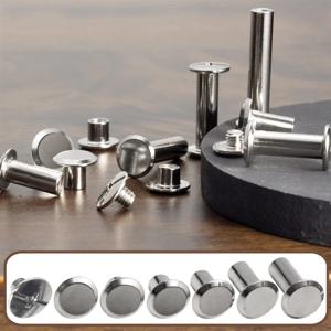 ABPQ-시카고 스크류 가죽 리벳 모듬 스크류 리벳 M5 PU 공예 벨트 장식용 시카고 바인딩 나사(110PCS)