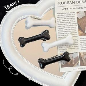 흰색 뼈 헤어 클립 귀여운 만화 바비 핀 Y2k 패션 헤어 볼륨 클립 작은 머리핀 바레트 크리 에이 티브 헤어 액세서리 2025