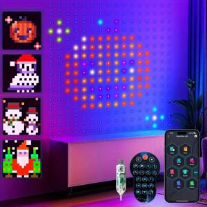 스마트 LED 커튼 조명 9.8피트 x 9.8피트 400LED USB 전원 DIY 아트 실내 스트링 조명 (앱 및 리모컨 포함) 크리스마스