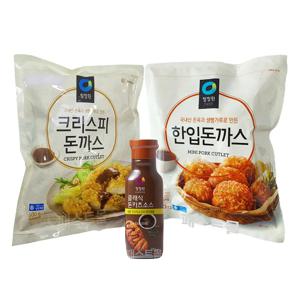청정원 크리스피 돈까스 600g + 한입돈까스 450g + 돈카츠소스 250g  세트