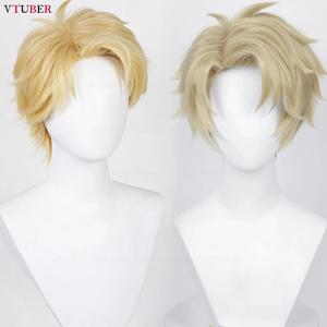 Loid Forger 코스프레 가발 고품질 30cm 금발 또는 리넨 가발 내열성 합성 머리 애니메이션 코스프레 가발 + 가발 모자