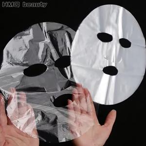 일회용 플라스틱 필름 풀 페이스 클리너 마스크, 목 스티커 종이 투명 마스크 랩, 페이셜 뷰티 메이크업 도구, 500 개, 100 개
