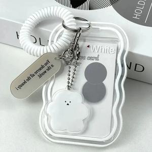 크리 에이 티브 디자인 Kpop Photocard 홀더 투명 카드 홀더 키 체인 사진 슬리브 버스 카드 학생 카드 케이스 사진 수호자