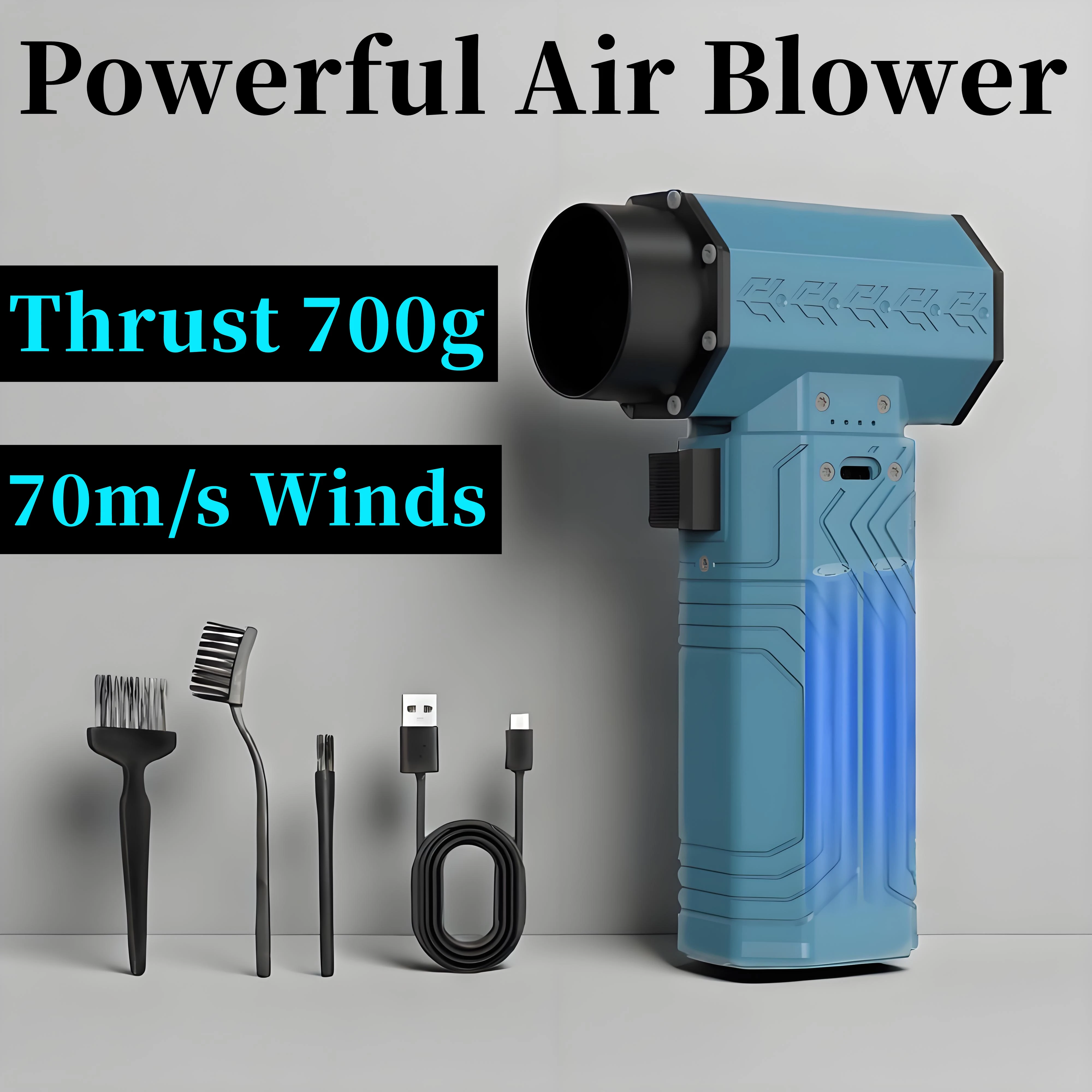 250000 RPM 강력한 먼지 떨이 700g 추력 미니 터보 제트 팬 70 메터/초 풍속 강력한 공기 송풍기 브러시리스 제설 공기 건조기