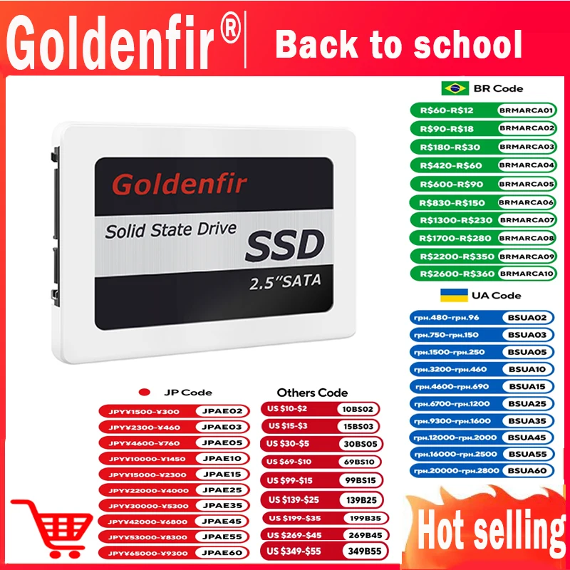 Goldenfir SSD 120GB 250GB 500GB 960GB 2.5 하드 드라이브 디스크 솔리드 스테이트 디스크 2.5 