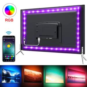 1M-30M USB LED 스트립 조명 홈 파티 장식을위한 24Key 원격 음악 동기화 유연한 램프와 여러 가지 빛깔의 블루투스 제어