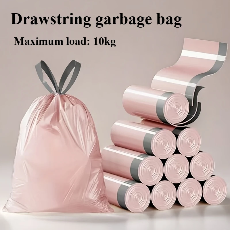 50/100/200PCS 두꺼운 Drawstring 쓰레기 봉투 주방 가정용 일회용 쓰레기 봉투에 대 한 대용량 휴대용 쓰레기 봉투