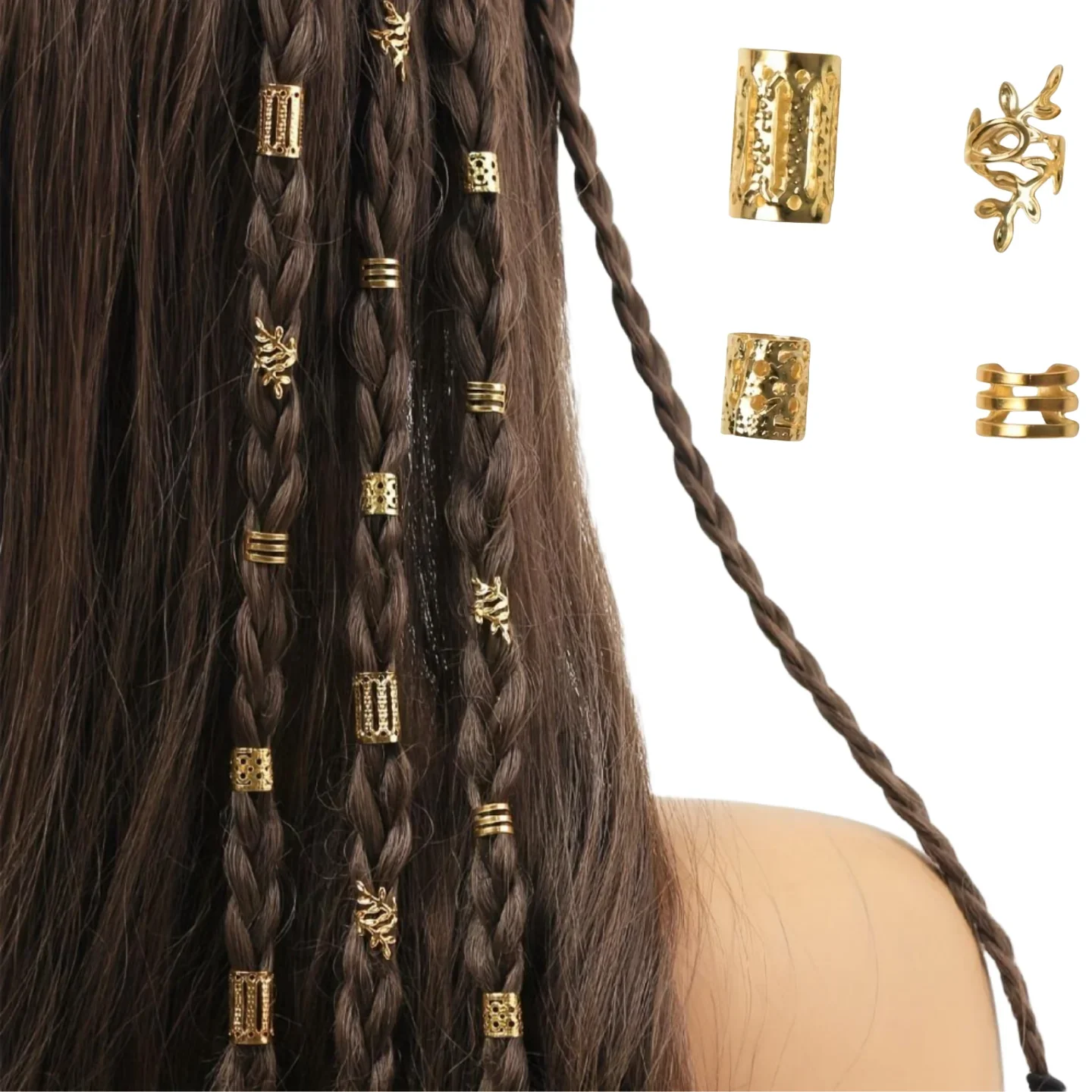 40 개/대 여자를위한 다른 패턴으로 우아한 속이 빈 머리 반지 여자 DIY 헤어 액세서리 Loc 헤어 쥬얼리 머리띠