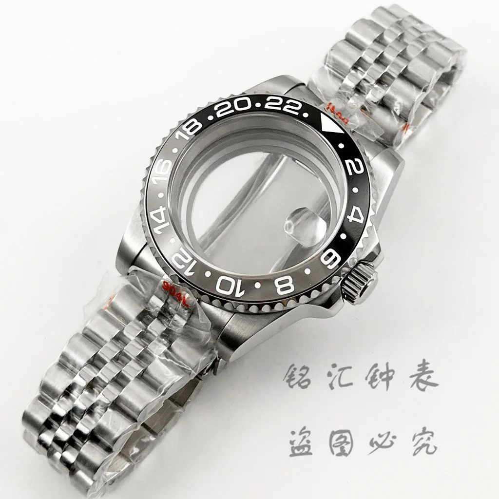 NH35 40MM SUB GMT 블랙 그레이 세라믹 인서트 글라이드 잠금 걸쇠 시계 케이스 ​ NH34 NH35 NH36 NH38 NH70 ETA 2824 PT5000 무브먼트