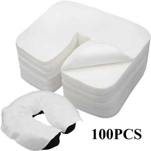 100pcs 스파 살롱 일회용 마사지 페이스 레스트 쿠션 커버 크래들 시트 머리 받침 베개 종이 마사지 페이스 크래들 테이블 커버