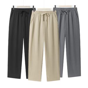 여름 남성 스트레이트 바지 캐주얼 솔리드 컬러 통기성 Drawstring 긴 바지 스웨트 팬츠 streetwear men Baggy Pants