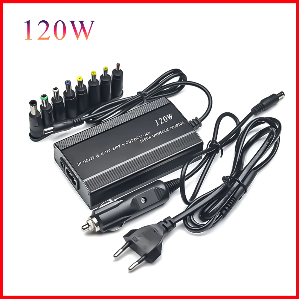 조정 가능한 120W 220v 110v 12V 15V 16V 18V 19V 20V 22V 24V 차량용 충전기 범용 AC DC 전원 어댑터 공급 Usb 노트북