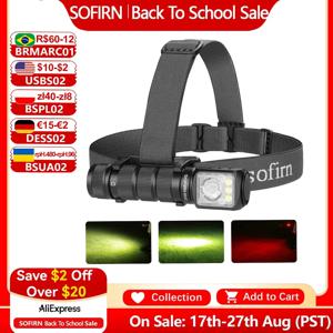 SOFIRN HS42 헤드램프 2100lm 18650 EDC USB C 충전식 보조베터리 손전등 SST40 LED 토치(캠핑용 자기 포함)