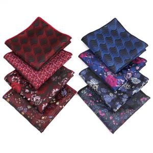 꽃무늬 포켓 스퀘어 손수건, 레드, 블루, 그린, 기하학적 라인, 별자리 꽃, Hankies, 세트 선물, 26cm 너비, 29 가지 스타일, 신제품