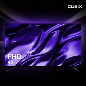 큐빅스 101cm 40인치 FHD TV 고화질 에너지효율 1등급 제로베젤 스탠드형 벽걸이형 티비