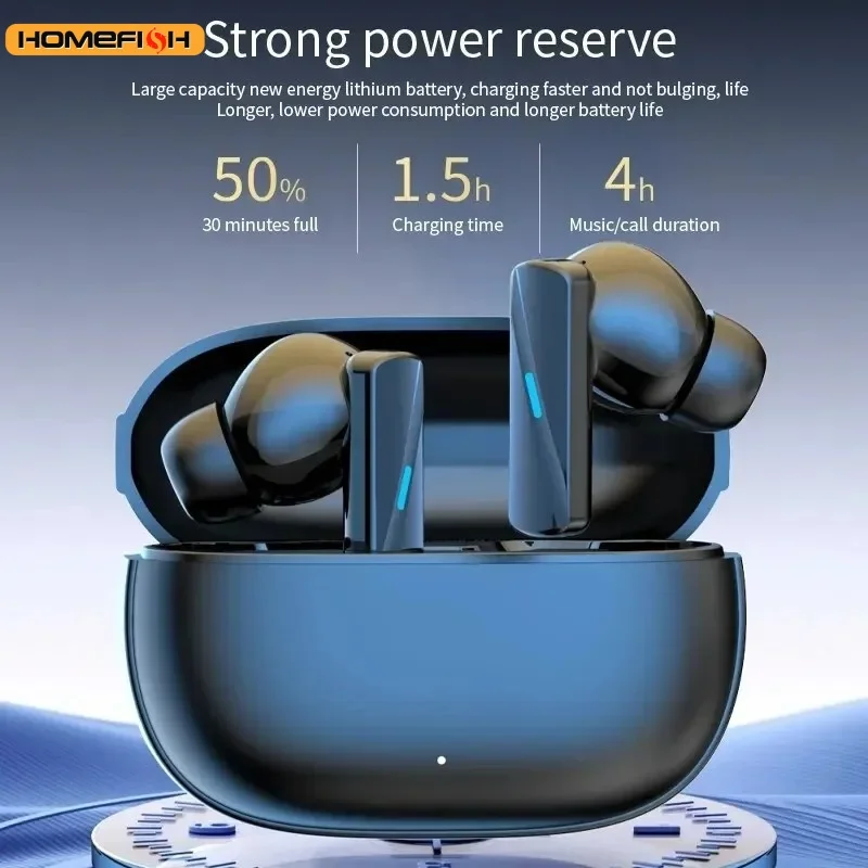 M50 K40 Bluetooth 무선 소음 감소 이어폰 HD 음악 이어 스타일의 짧은 핸들 마이크가 있는 핸즈프리