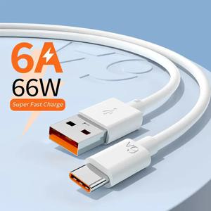 6A 66W USB Type-C 케이블 Xiaomi 13 Redmi K50 K60 POCO Huawei Mate 50 P60 Honor 80 90 Realme GT 초고속 충전기 USB C 케이블