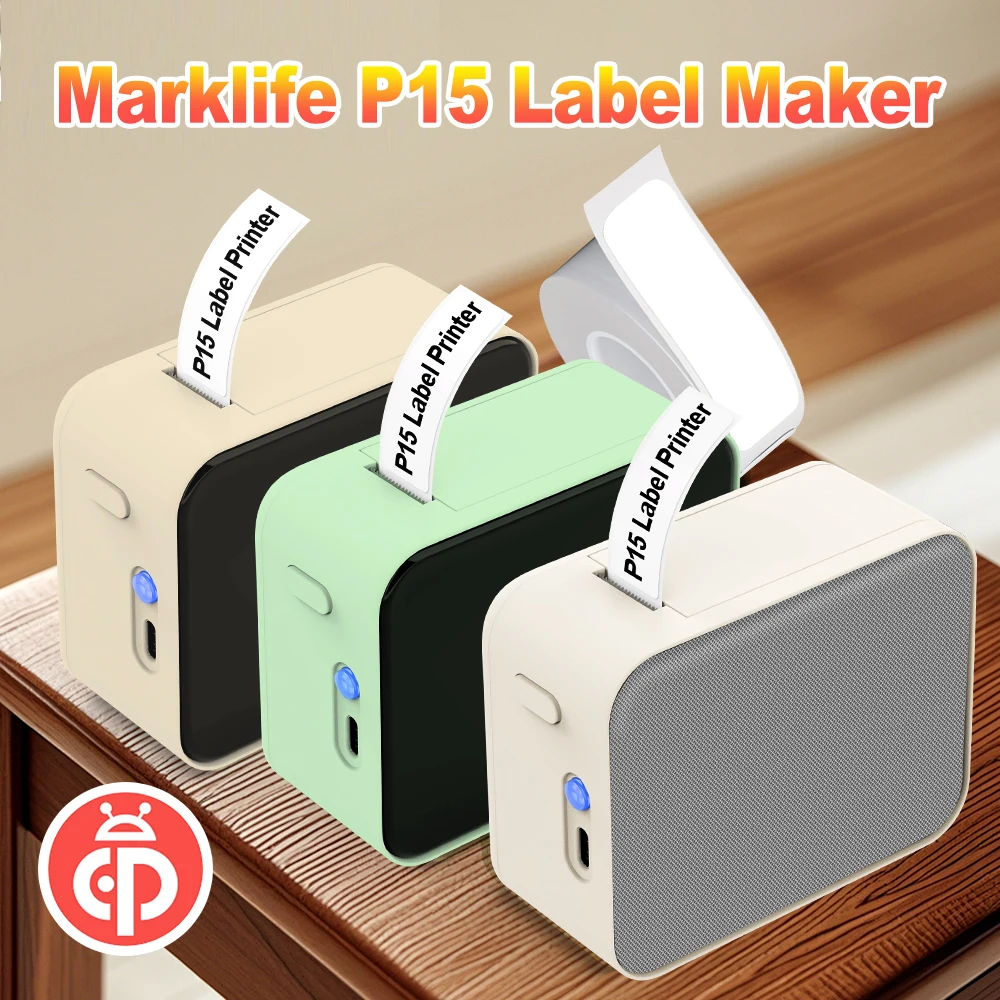 Marklife P15 열 라벨 프린터 Niimbot D11 D110 미니 프린터 접착 테이프 스티커와 유사한 무선 블루투스 라벨 메이커