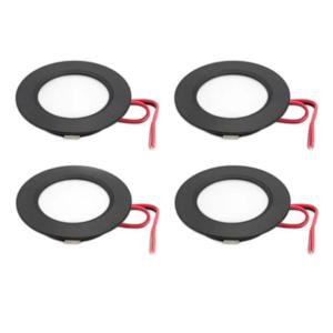 4피스 울트라 씬 3W LED 통 내장형 캐비닛 전구 3W 12V DC 실버 화이트 쉘 55mm 구멍 옷장 요트 라이트 램프