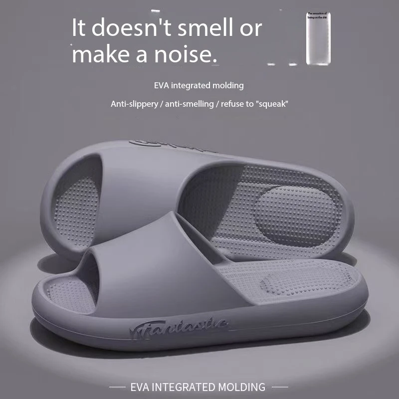 스마일 팝 소프트 EVA 슬리퍼 여성 여름 플랫 솔 여성 샌들 야외 캐주얼 논슬립 비치 슈즈 홈 코지 여성 신발