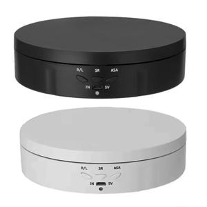 3단 전동 회전 디스플레이 스탠드 거울 360도 턴테이블 쥬얼리 홀더 사진 촬영용 배터리/USB 전원