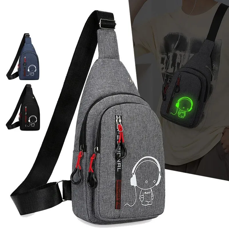 남자 가슴 가방 2024 새로운 캐주얼 패션 어깨 가방 남성 손 Crossbody 한국어 사이클링 배낭