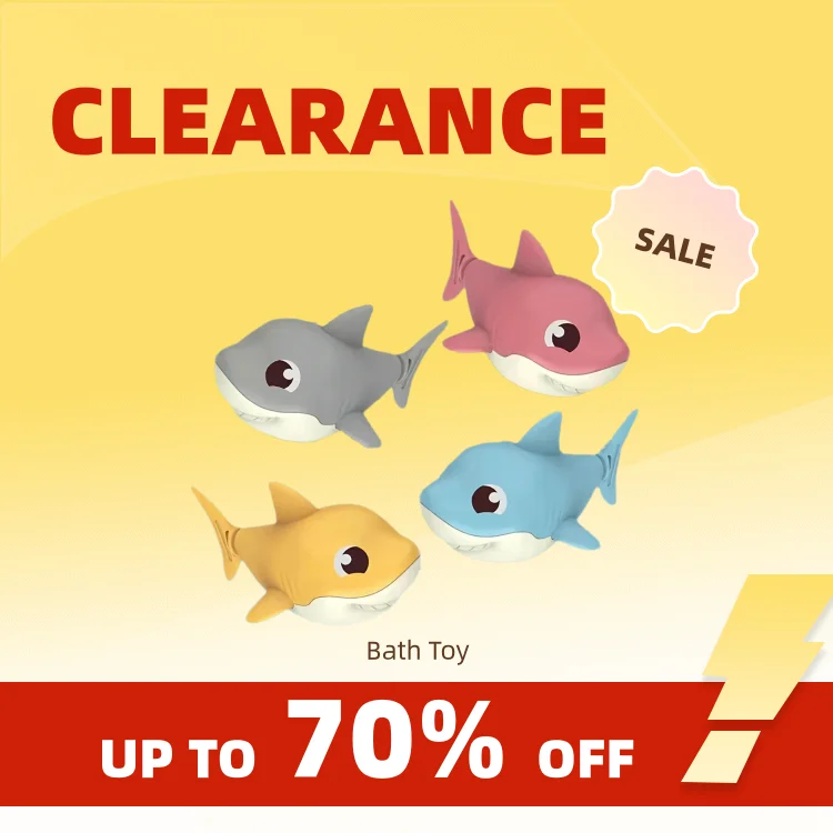 Clearance_1pc 여름 뜨거운 새로운 만화 상어 아기 물놀이 장난감(바람 체인 포함), 야외 해변 장난감, 샤워 장난감, 목욕 장난감_Conti