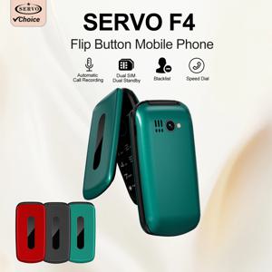 2025 SERVO F4 폴드 기능 휴대폰 1.77인치 디스플레이 듀얼 SIM 대기 통화 녹음 MP4 FM 라디오 2G 플립 버튼 백업 폰