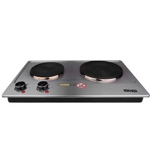 Houselin 더블 쿡탑 전기 스토브, 1500W 전기 핫 플레이트, 온도 조절 장치, 전원 표시 등, 청소가 용이함