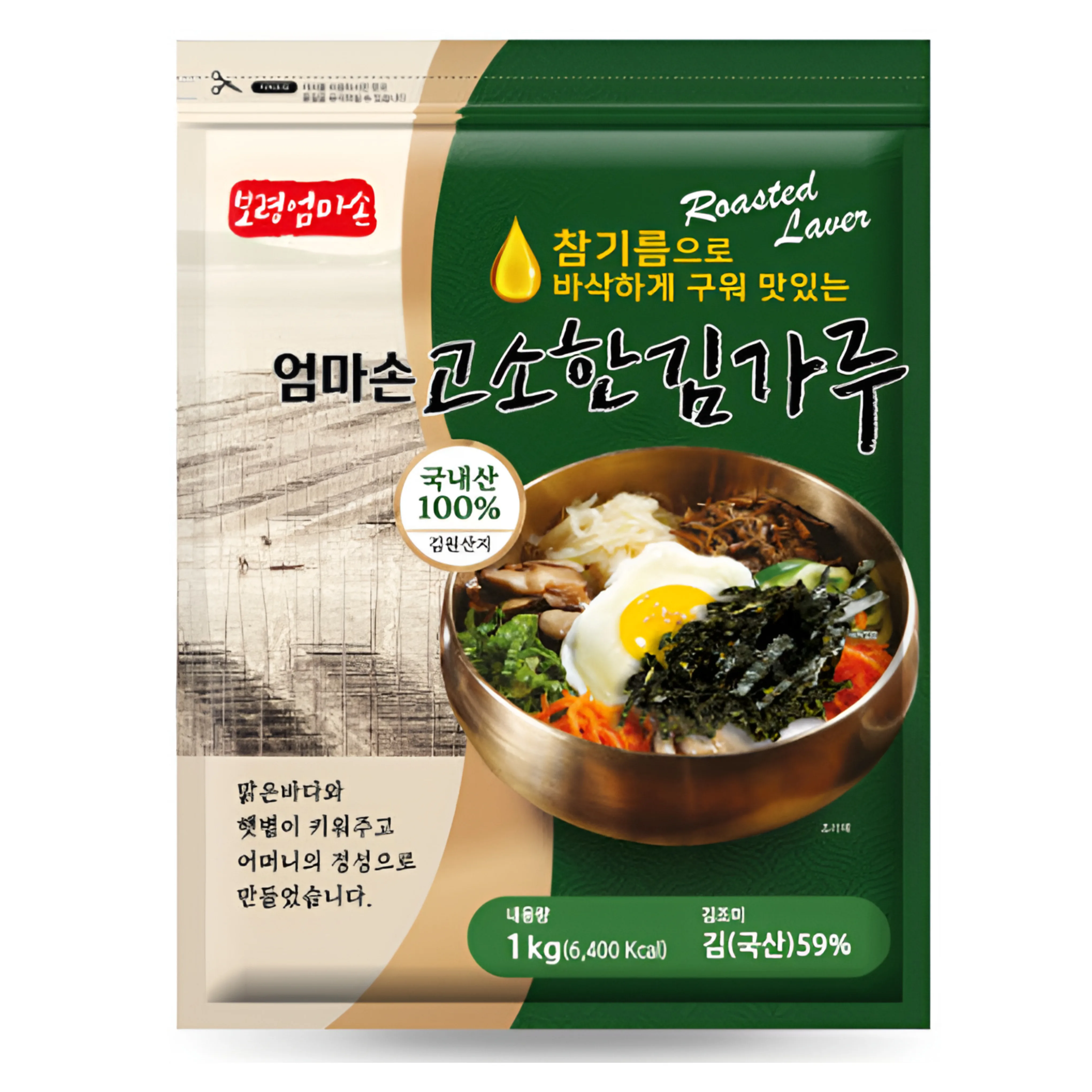 보령 엄마손 고소한 김가루 국내산 100%,1kg