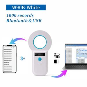 블루투스 134.2khz Rfid 동물 리더 애완 동물 ID 스캐너 Emid Fdx-b Iso 11784/85 암소 물고기 개를위한 마이크로 칩 태그 등록