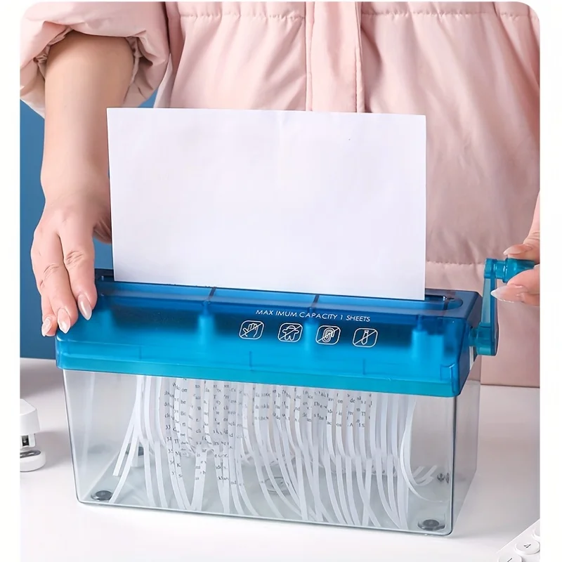 1개 쉬운 사용법의 수동 문서 파쇄기, 공간 절약형 크로스컷 디자인, 미끄럼 방지 베이스, 사무실에 이상적, 휴대 가능