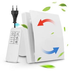 100mm 4인치 환풍기 욕실 주방 리모컨 양방향 흡입/배출 다기능 최대 5.7W 3단계 조용한 타이머 EU/UK 플러그