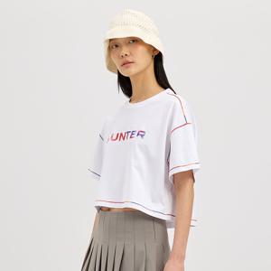 헌터 [WOMEN] 스티치 포인트 티셔츠 - 화이트 HCW0004ATZWHT