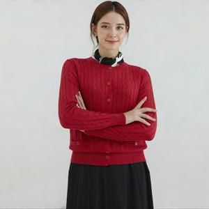 [최초가99,000]케이블 카디건_레드