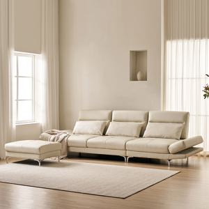 삼익가구 더퍼스트 스윙형 4인 천연면피 소가죽 소파(스툴포함)